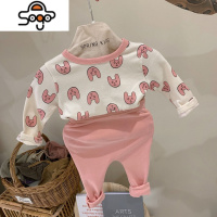 春秋季男女宝宝洋气可爱家居服套装婴幼儿秋衣秋裤两件套韩国 七色王国