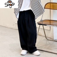 男童衬衫套装2022春秋装儿童韩版长袖上衣宽松条纹衬衣中大童裤子 七色王国