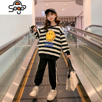 女童秋装套装2022新款儿童洋气秋季网红中大童春秋时髦运动两件套 七色王国
