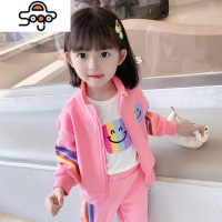女童运动套装秋季新款2022女宝宝洋气时髦春秋小童儿童秋装两件套 七色王国