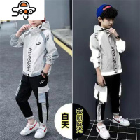 男童秋装套装2022新款儿童夜光运动服套装中大童洋气连帽两件套潮 七色王国