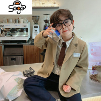 男童酷帅套装小童秋季学院西装外套英伦领带帅气三件套 七色王国