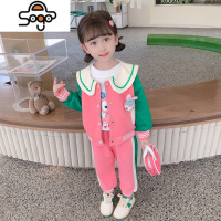 女童秋装套装洋气2022新款星黛露棒球服儿童春秋季女宝宝运动童装 七色王国