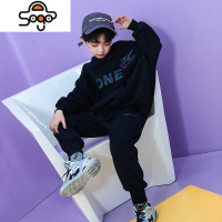 男童套装2022中大童春秋卫衣儿童运动服两件套洋气加绒运动装衣服 七色王国