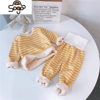 婴儿儿童睡衣秋冬季男孩宝宝家居服女童打底加绒加厚冬装套装 七色王国