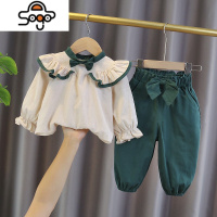 女宝宝洋气秋装2衣服1一4岁3周半女婴儿童装小女孩春秋款两件套装 七色王国