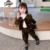 女宝宝金丝绒套装春秋款儿童运动6休闲5女童1周岁2小童3洋气4秋装 七色王国