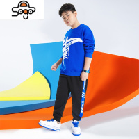 胖童套装男童加肥加大童装卫衣套装男大童秋装大码运动装 七色王国