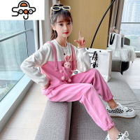 女童星黛露假两件卫衣套装春秋2022新款儿童兔子卡通韩版可爱学生 七色王国