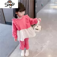 女童装套装洋气春装2022新款儿童喇叭裤两件套春秋宝宝 七色王国