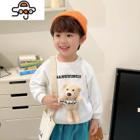 男童小熊玩偶卫衣秋装春秋新款婴儿童装宝宝洋气小童上衣潮 七色王国