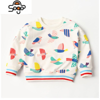 儿童连衣裙 卫衣 开衫 女童圆领长袖上衣 外套 可爱小鸟新款 七色王国