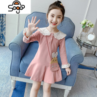 女童秋装连衣裙2022新款韩版时尚儿童公主裙女宝宝长袖卫衣裙洋气 七色王国