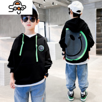 男童卫衣春秋上衣2022新款中大儿童装秋季男孩网红笑脸炸街韩版潮 七色王国