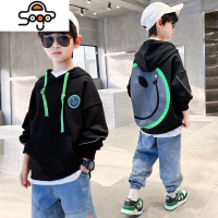 儿童卫衣男童秋装长袖运动衫2022洋气春秋上衣大童男孩帅气打底衫 七色王国