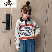 女童Polo衫秋季卫衣2022新款洋气时髦儿童装大童春秋宽松休闲长袖 七色王国