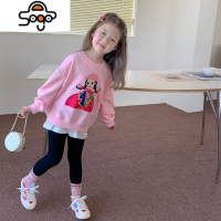 沫沫家童装2022新款秋装儿童卡通卫衣女童假两件宝宝春秋款上衣潮 七色王国