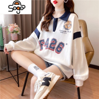 12-15岁女童卫衣秋装14小学生13小女孩宽松学院风薄款POLO领上衣 七色王国