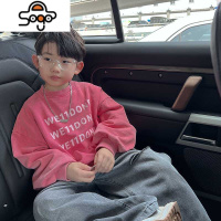 男童卫衣2022春秋儿童圆领套头衫街舞男孩帅气宽松上衣韩范潮休闲 七色王国