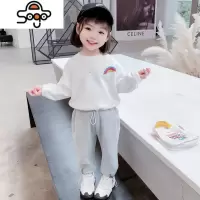 女童春装套装2022年新款洋气时尚运动衣服儿童春秋女宝宝卫衣 七色王国