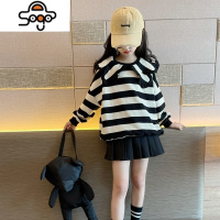 女童套装秋装2022新款洋气时髦儿童秋季中大童女孩卫衣套裙两件套 七色王国