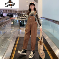 女童休闲背带裤套装秋装大童洋气时髦儿童装网红卫衣春秋季两件套 七色王国