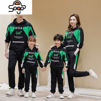 亲子装一家三口四口秋装2022新款卫衣母子母女装春秋款洋气套装潮 七色王国