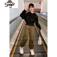 女童套装春秋款2022新款洋气时髦女大童秋装工装裤儿童秋季卫衣。 七色王国