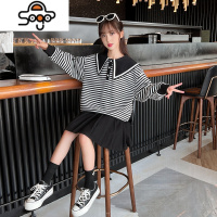 女童套装秋季2022新款儿童装网红洋气中大童卫衣百褶裙JK套裙秋装 七色王国