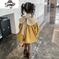 女童秋装外套2022新款时髦女孩春秋季蝴蝶结风衣宝宝休闲上衣洋气 七色王国