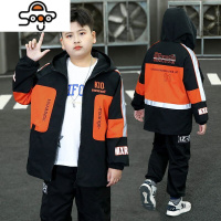 胖童装男童加肥加大宽松外套大码胖孩子夹克春装连帽风衣休闲洋气 七色王国