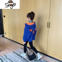 女童毛绒连帽外套2022秋冬装中大童加厚摇粒绒拉链衫儿童保暖开衫 七色王国