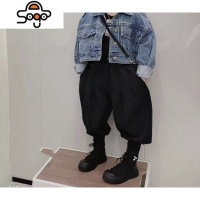 韩国童装儿童牛仔外套2022春秋新款宝宝灯笼裤男女童洋气短款上衣 七色王国