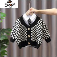男童春秋外套2022春装新款儿童开衫针织衫洋气潮上衣外出毛线衣韩 七色王国