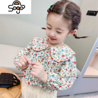 2022春秋新款女童碎花温柔娃娃衬衫韩版时尚洋气女宝宝公主风上衣 七色王国