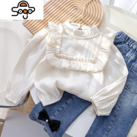 甜心爸爸女童韩版衬衫2022年秋季新款儿童洋气衬衣女宝宝春秋上衣 七色王国