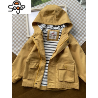 软而不失质感~双层水洗棉布 100-160男童连帽风衣外套 七色王国