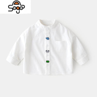 宝宝白色衬衫春秋婴儿洋气新款上衣春季男童衬衣春款女潮童装 七色王国