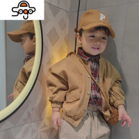 砚台家儿童夹克男童外套春秋款宝宝上衣中小童薄款棉麻韩版洋气潮 七色王国