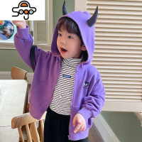 男童外套2022新款秋装炸街儿童立体翅膀连帽开衫衣服 七色王国