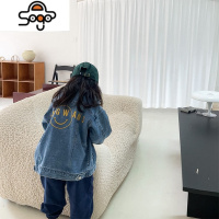 聪家童装女童牛仔外套2022秋装新款儿童大童春秋韩版宽松牛仔衣潮 七色王国