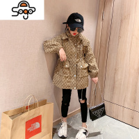 女童外套春秋2022新款儿童酷帅夹克上衣女大童秋装网红炸街派克服 七色王国