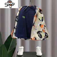 男童外套春秋款2022秋季新款儿童秋装宝宝冲锋衣三合一可拆卸风衣 七色王国