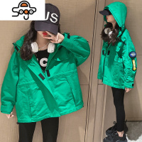 女童秋装外套2022新款洋气儿童装秋季炸街夹克中大童春秋款冲锋衣 七色王国