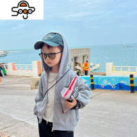 克莱因蓝~儿童外套春秋款连帽卫衣拉链衫韩系童装小男童秋装酷帅 七色王国