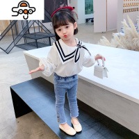 女童秋季长袖上衣2022新款儿童秋装女宝宝春秋洋气韩版蝴蝶结衬衫 七色王国