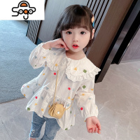 女童衬衫春秋季2022新款洋气女孩宝宝时髦小童装儿童上衣秋装衬衣 七色王国