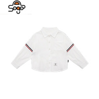 儿童秋装白衬衫宝宝新款帅气小童打底衫潮男童长袖领带衬衣 七色王国