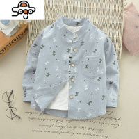 儿童衬衫春秋2022新款宝宝长袖衬衣童装男童上衣洋气小童秋装 七色王国