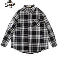 大码胖童装加肥加大秋装儿童格子衬衫春秋中大童男童长袖衬衣磨毛 七色王国